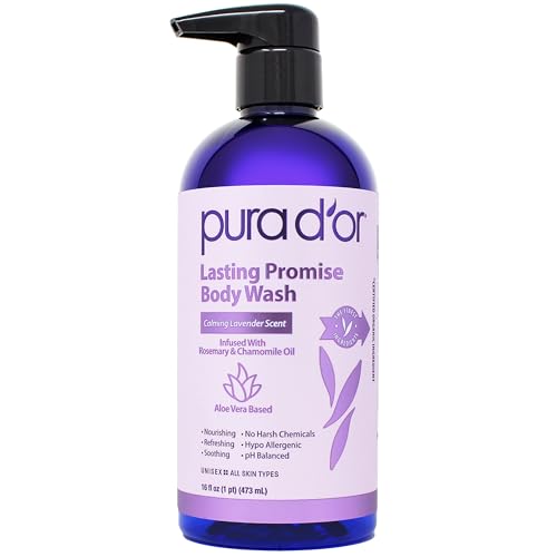 PURA D'OR Lavender Body Wash 16 Oz – Calming & Hydrating Formula
