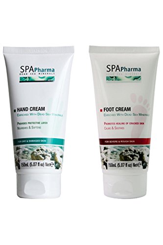 SPA Pharma Dead Sea Hand and Foot Cream Set for Dry Damaged Skin (2 Pack)