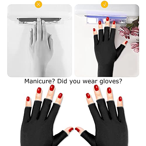 UV Protection Fingerless Gloves for Gel Manicure - UPF 50+