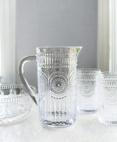 Vintage-Inspired Codi Glass Serving Bowl - 4.75" Clear Floral Dish