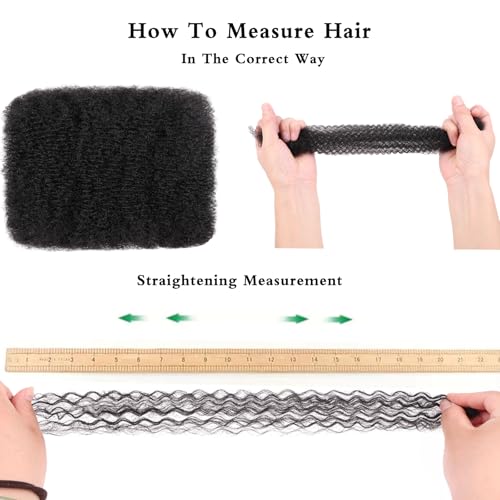 XTREND Natural Black 20 Inch Afro Kinky Curly Braiding Hair Bulk 5 Bundles for Dreadlocks & Micro Twists