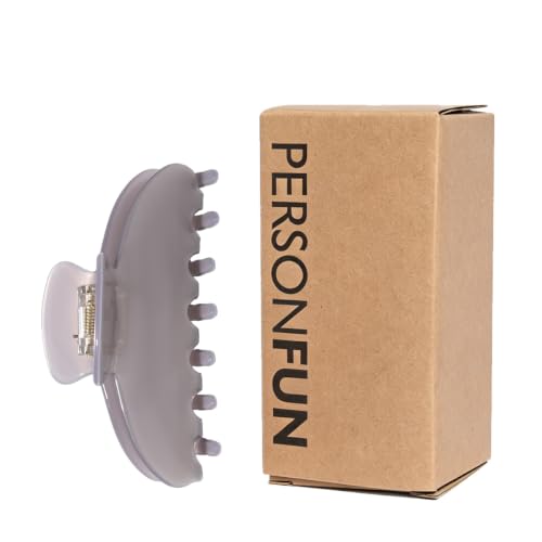 PERSONFUN Smoke Gray Acetate Hair Claw Clip – Strong Grip Minimalist Style