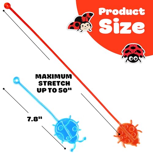 Ladybug Party Favor Kit - 24 Stick Hands + 24 Temporary Tattoos, 48 pcs