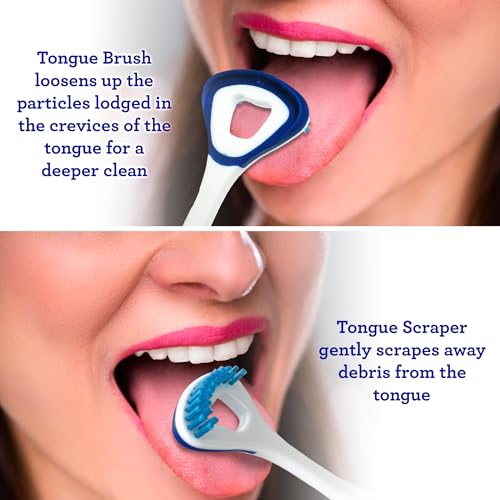 GuruNanda Dual Action Tongue Scraper & Brush - 1 Pack, Fresh Breath