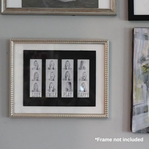 Customizable Black Photo Frame Mats for 2x6 Photo Booth Strips - Set of 2