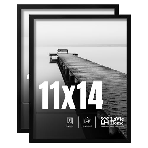 11x14 Black Picture Frame 2-Pack with HD Plexiglass