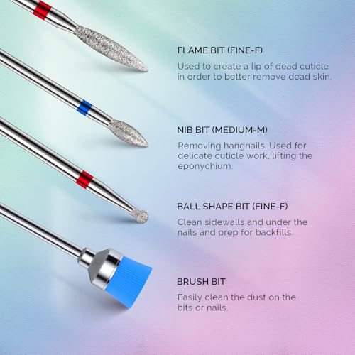 MelodySusie 7-Piece Tungsten Carbide Nail Drill Bit Set