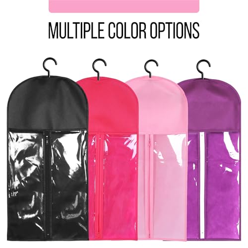 AIHOPESTO 2PCS Pink Wig Holder & Storage Bags with Hanger, Portable Wig Organizer for Multiple Wigs & Extensions