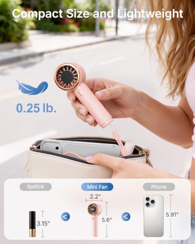 SWEETFULL Portable Handheld Fan - Mini Rechargeable with 5 Speeds