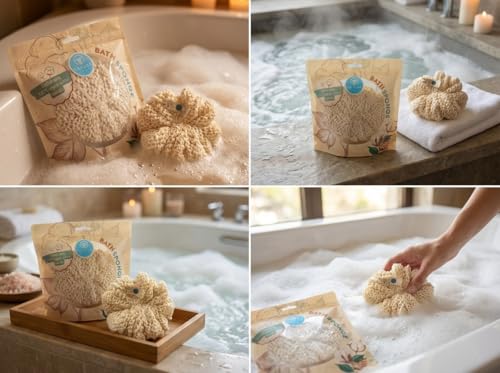 Organic Cotton Bath Sponge - Ultra Soft & Eco-Friendly Exfoliator