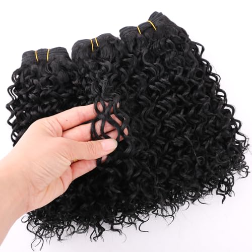 Reyna Synthetic Afro Kinky Curly Hair Extensions 12 Inches - 3 Bundles for Black Women