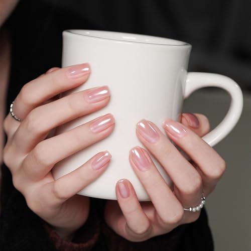 GAOY White Pearl Chrome Nail Powder - Mirror Effect Glitter Pigment for Nail Art