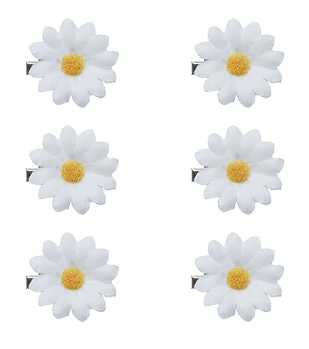 SOWAKA 6 Pcs Daisy Hair Clips for Women - Vintage Sun Flower Barrettes