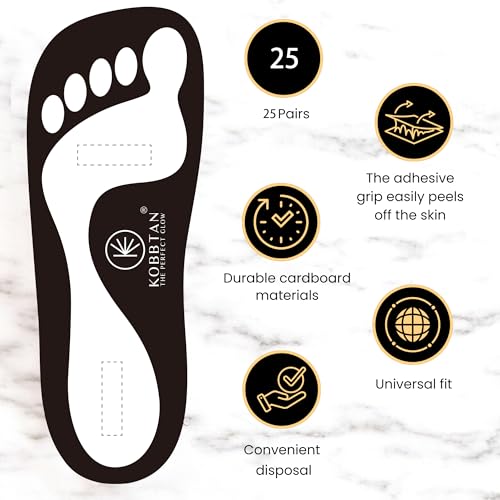 KOBBTAN Disposable Spray Tan Feet Pads - 25 Pairs Non-Slip Foot Protectors