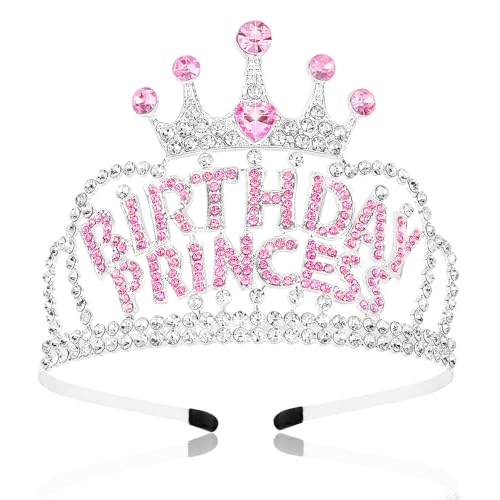 Girls & Women Birthday Tiara Crown - Shiny Princess Headband & Gift