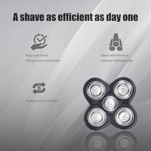BOEEA 3-Pack 5-Head Shaver Replacement Blades for Freebird Flex Series – Rotary Razor Refills with Cleaning Brush