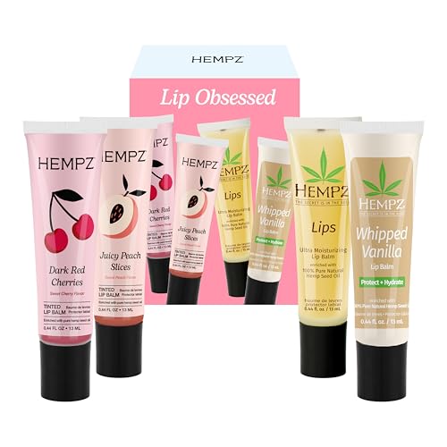 Hempz Nourishing Lip Balm Gift Set - 4 Pack Hydrating Hemp Seed Oil