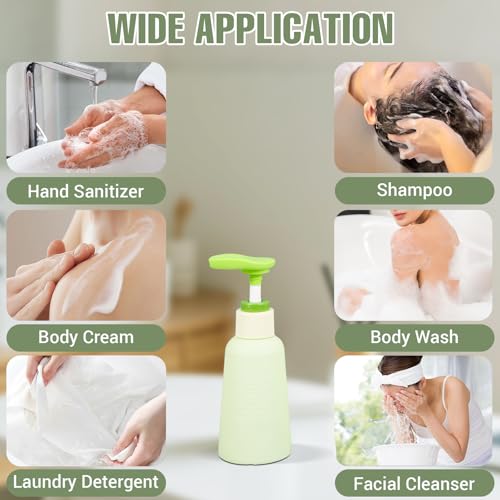 UMETASS 3.4oz Travel Refillable Shampoo Bottle - Green, Locking Pump, 2 Pack
