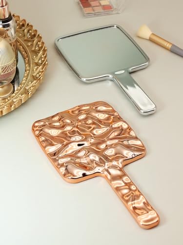 MIRRORNOVA Handheld Makeup Mirror - 4" x 7", Gold Finish