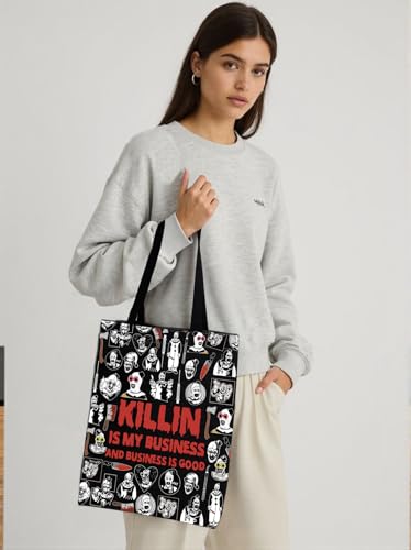 KUIYAI Clown Movie Tote Bag - Scary Canvas Gift for Horror Fans