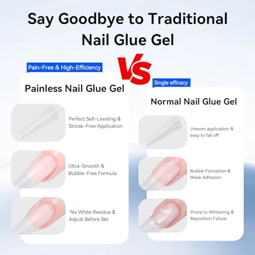 JODSONE 15ml Nail Glue Gel - 4 in 1 Long Lasting Adhesive