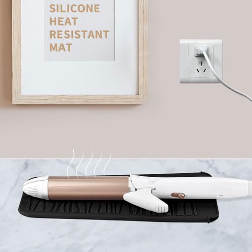Heat Resistant Silicone Mat for Hair Tools - 450°F Anti-Slip