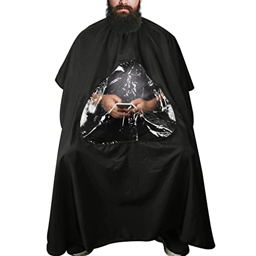 CM Barber Cape with Clear Window - Waterproof Hair Cutting Apron