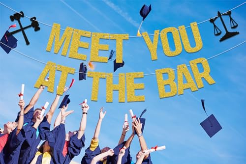 Meet You at The Bar Banner - Lawyer Graduation Party Decor