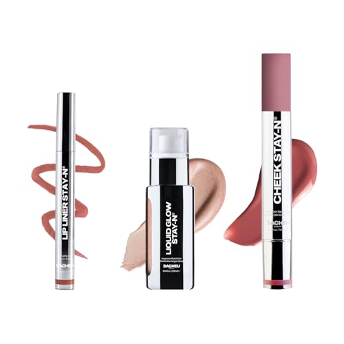 Glowmance Bundle - High Pigment, Buildable Luminous Glow | Includes Lip Liner, Cheek & Liquid Glow