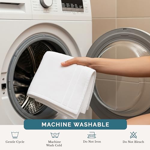 Casa Platino 24 Pack White Cotton Washcloths 13x13 Inches, Soft & Absorbent