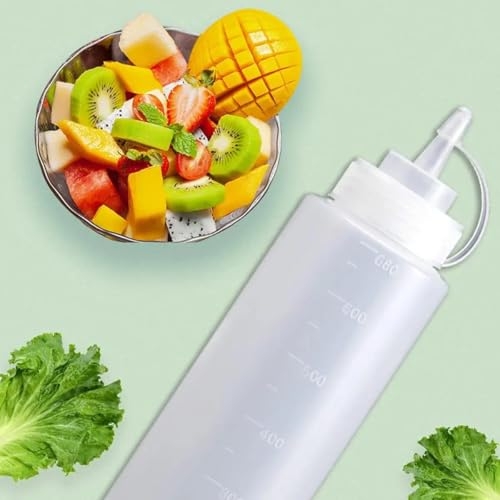 24 oz Plastic Squeeze Condiment Bottles - 3 Pack with Caps