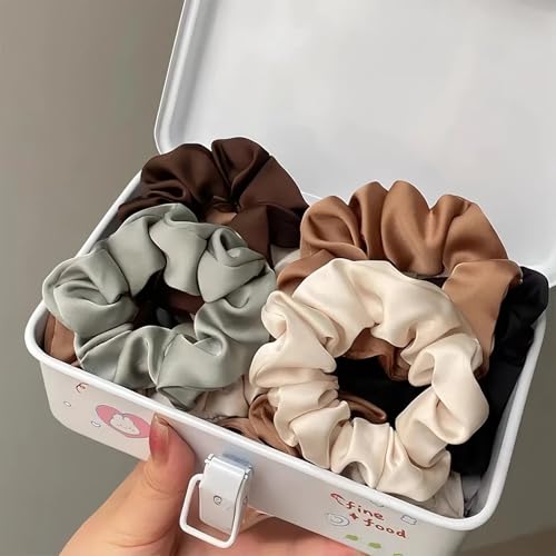 24 Pcs Satin Silk Scrunchies - Soft Hair Ties for Women