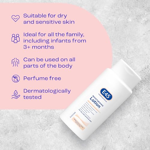 E45 Moisturising Lotion for Dry Skin, 6.8 Fl Oz - Dermatologically Tested