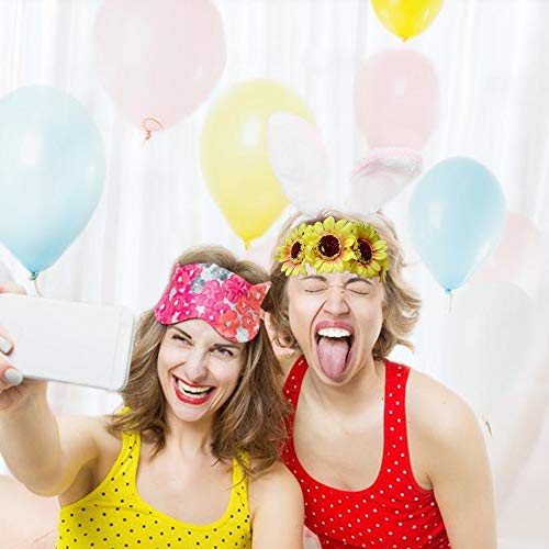 DALJIAFA 2 Pack Halloween Sunflower & Daisy Headbands Women Floral Hair Accessories