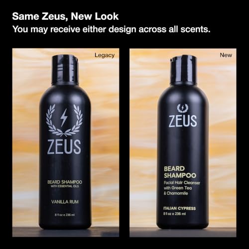 ZEUS Beard Shampoo for Men - Verbena Lime, 8 Fl Oz | Natural Oils for Soft, Healthy Beard