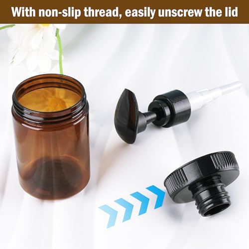 Cosywell 4oz Pump Bottle Dispenser - 8 Pack D-Brown Refillable Containers