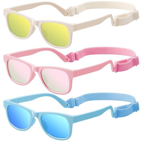 Zestero Baby Sunglasses with Strap - UV400 Flexible TPEE Frame (0-24 Months)