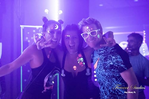 Neon Body Stickers 40pk - Glow-in-the-Dark Rave & Festival Face Decals