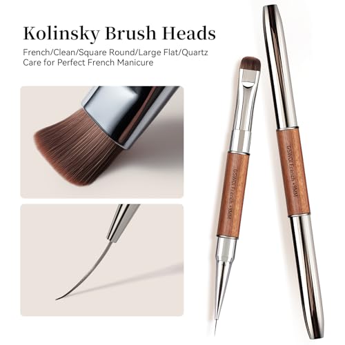 French Tip & 9mm Liner Acrylic Nail Brush with Cleaning Brush