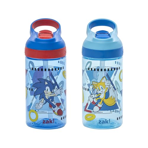 Zak Designs Sonic the Hedgehog Kids Water Bottle 16oz - 2-Pack