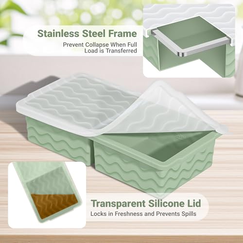 Aopigavi Silicone Freezer Tray with Lid – 2-Cup Portion Control Molds