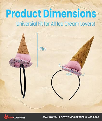 Ice Cream Cone Headband - Funny Accessories for Adults