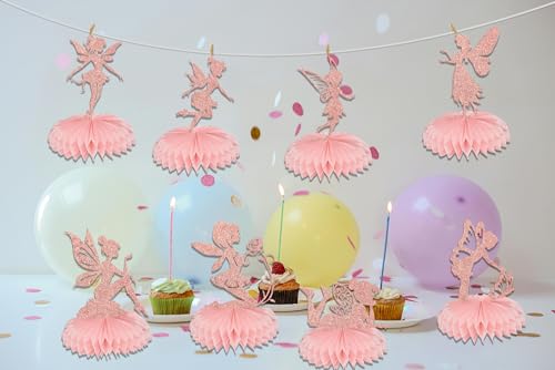 Fairy Honeycomb Centerpieces - 8 Pcs Table Decorations for Parties