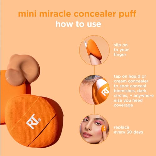 Real Techniques Mini Miracle Concealer Puffs - 6 Pack Makeup Sponges