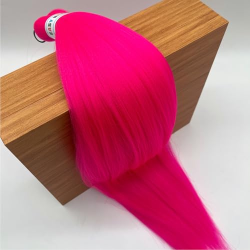Pre-Stretched Hot Pink Braiding Hair Extensions - 26 Inch Yaki Texture