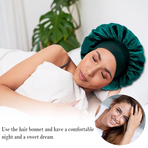 4-Pack Silk Hair Bonnets for Sleeping - Soft Satin Caps for All Hair Types