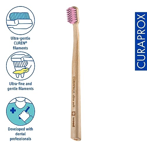 Curaprox CS Wood Ultra Soft Toothbrush with Sustainably-Sourced Beechwood