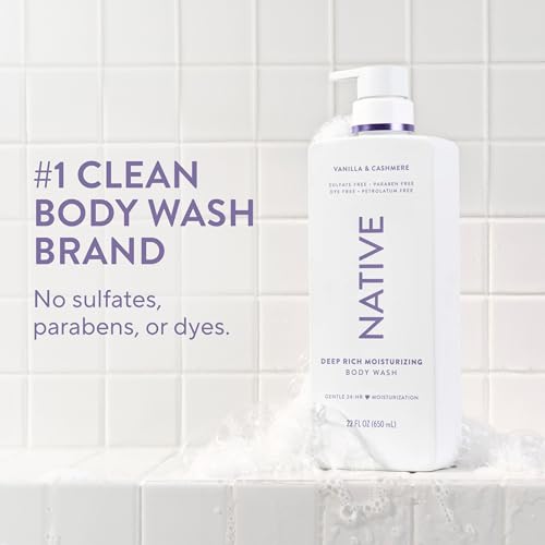 Native Moisturizing Body Wash for Women & Men - Vanilla & Cashmere, 22 fl oz