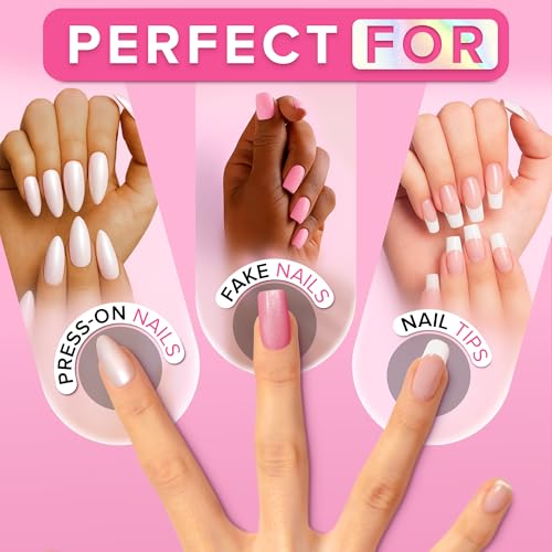 Super Strong Nail Glue for Press On Nails, Nail Tips & Acrylic Nails (8ml) NYK1 NailBond Brush On Glue for Press Ons, Tips & Acrylics - Long Lasting, Maximum Strength, Mess-Free Application