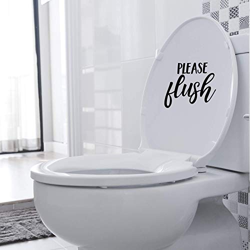 Please Flush Vinyl Wall Art Decal - 7" x 8" Funny Bathroom Quote
